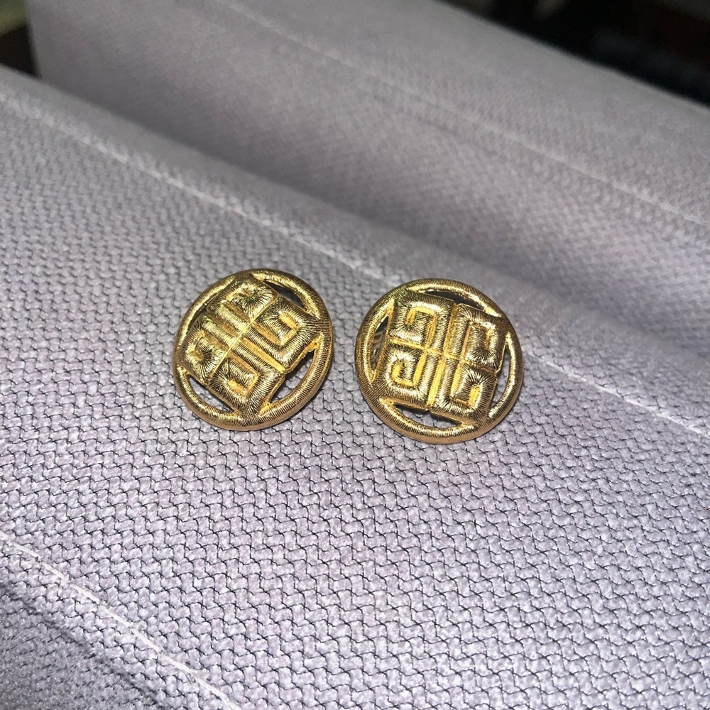Givenchy Gold Toned Clip on Earrings